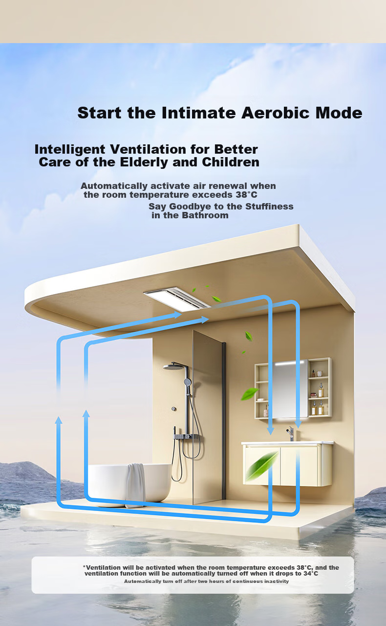 HEGII Smart Bathroom Heater HLY Series Integrated Lighting And Exhaust Fan Heater HLY301 9