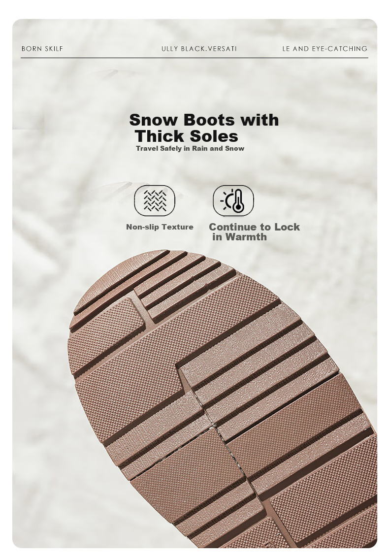 DAPHNE Fleece-Lined Snow Boots for Women, 2025 Winter New Thick Cotton Shoes, Warm Women's Shoes, Flat Cowhide Short Boots 10