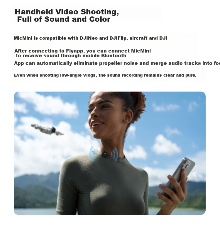 DJI Mic Mini Transmitter (Carbon Black), Mini Wireless Noise-Cancelling Button Clip Microphone for Interviews, Live Streaming, And Vlog Recording 10