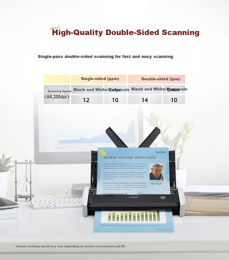 Canon P-208II Professional High-Speed Document Scanner, Portable Automatic Dual-Side Color Business Card Scanner with USB Power Supply 4