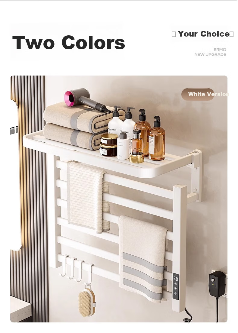 Baihan Electric Heated Towel Rack, Carbon Fiber Heating, Bathroom No-Drilling Electric Heating Towel Rack, Drying Rack 26