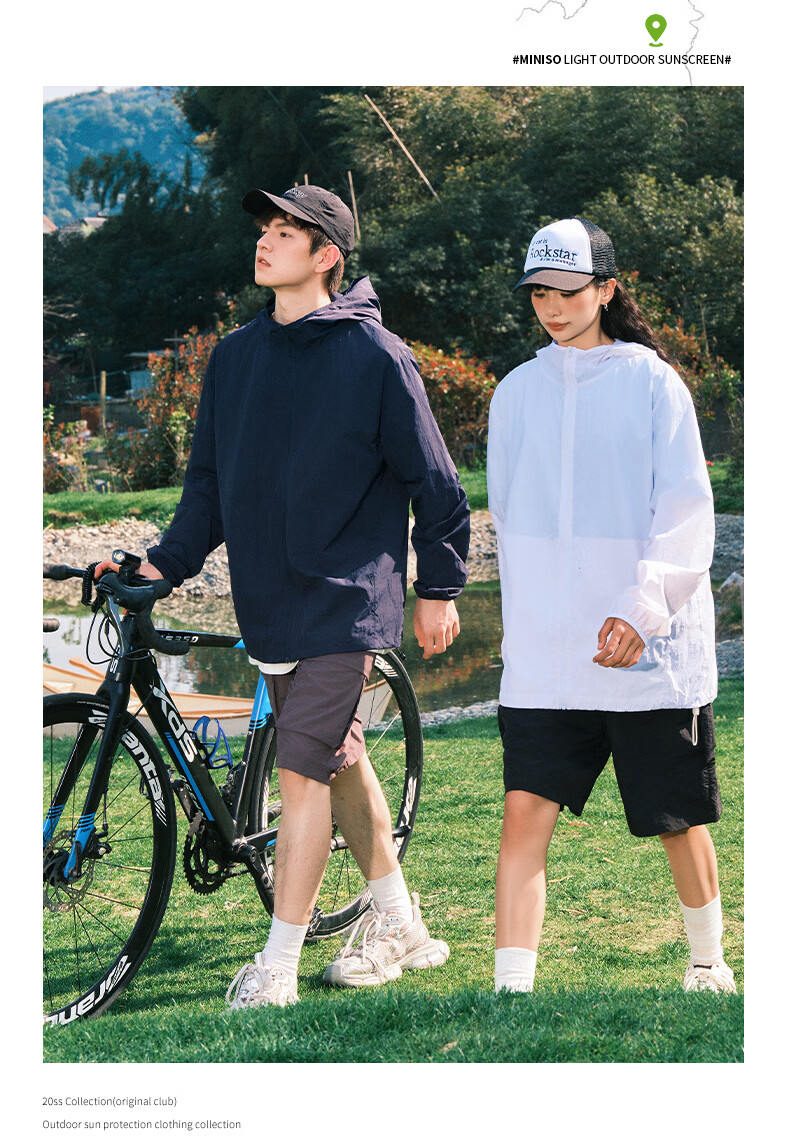 MINISO Sun Protection Fishing Shirt for Men, Summer Cool-Feeling Mountain Style Trendy Top, Casual Loose Hooded Jacket, Navy Blue, 3XL 12