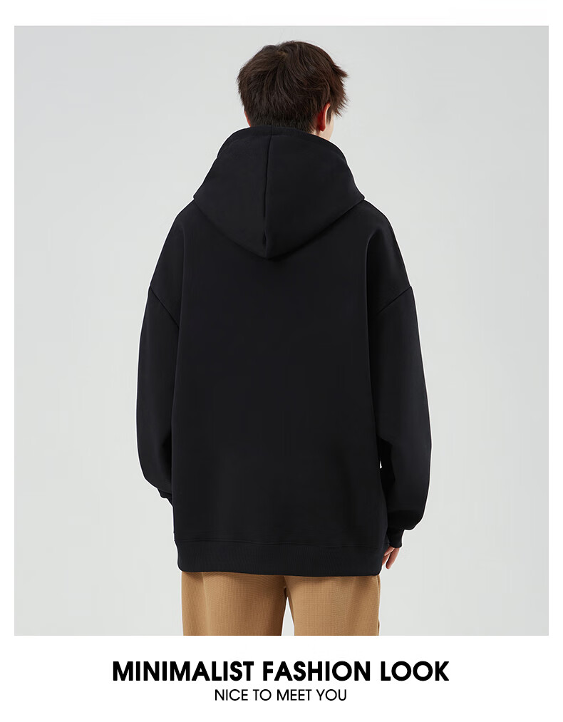Huili Men's Sweatshirt, Solid Color Hooded Long-Sleeve Undershirt, Spring And Autumn Fashion Casual Versatile Jacket, Men's Clothing 5