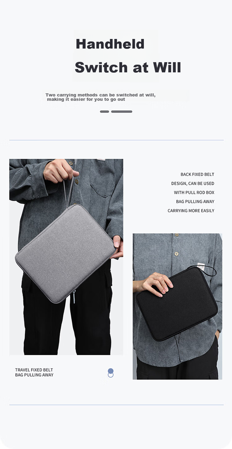 Biyoumei IPad Tablet Case, 10.9-Inch Protective Cover, Apple Huawei Tablet Accessory Storage Bag, Gray 6
