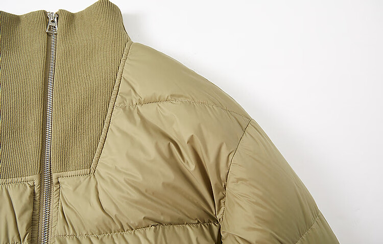 Dme [Tade Xie Erxing] Winter Stand-Collar 90% Duck Down Outdoor Long-Sleeve down Jacket for Women, Short Style, Deep Khaki, XS 6