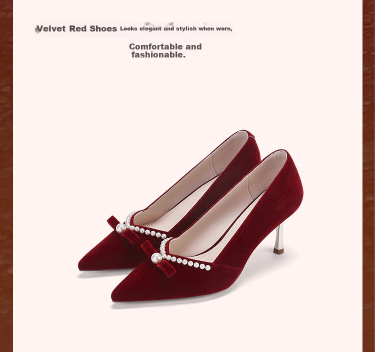 DAPHNE High Heels for Women, Stiletto Pumps, Summer Women's Shoes, Xiuhe Wedding Dress, Toasting Attire, Bridal Shoes, Wedding Shoes, Red, Size 38 6