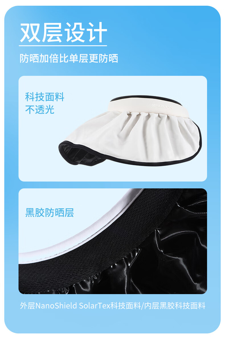 MOERCIAN Sun Protection Hat, Shell Sun Visor Cap, 2025 New Summer Outdoor Black Gel Foldable UV-Resistant Sun Hat for Wome 2