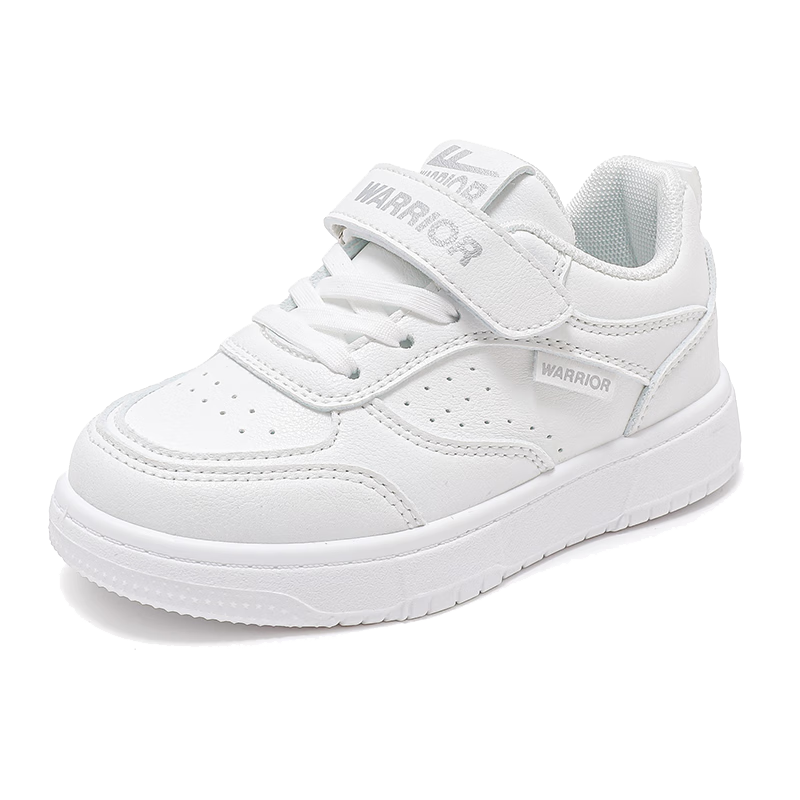 Warrior Children's Shoes Spring And Autumn Style, Boys' Sneakers, Student White Shoes, Soft-Soled Casual Skateboard Shoes WZ(CL)-0957, White, Size 31