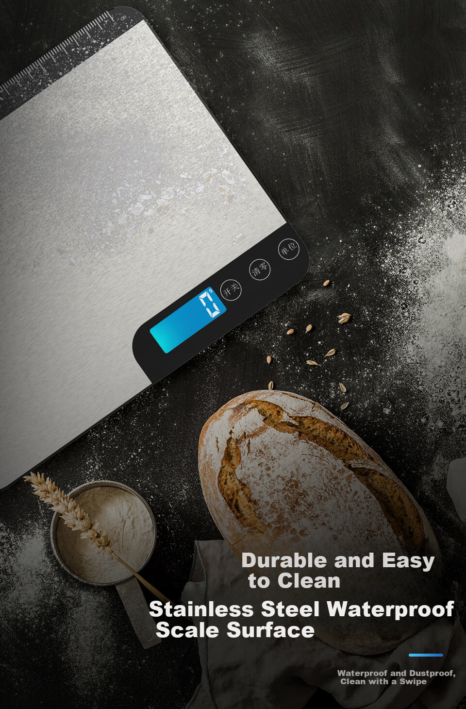 Kubei Kitchen Scale, Large Electronic Scale for Home Use, High-Precision Food Weighing Scale, Baking Gram Scale 3