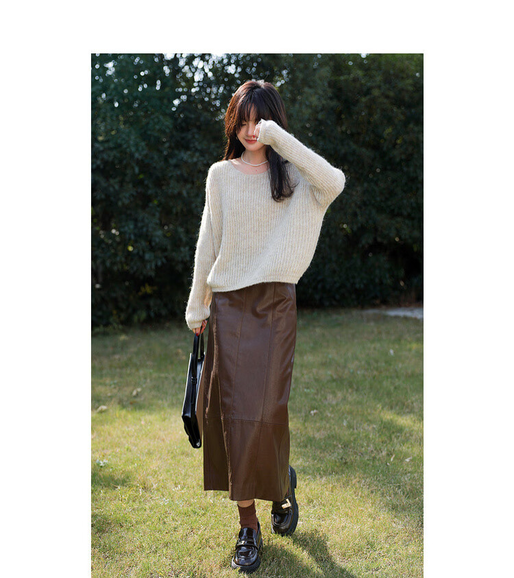 Mt [Containing Wool] Spring Mint Mambo Yarn Sweater, High-Elasticity, Concealing, Petite Women's Knit Top 5