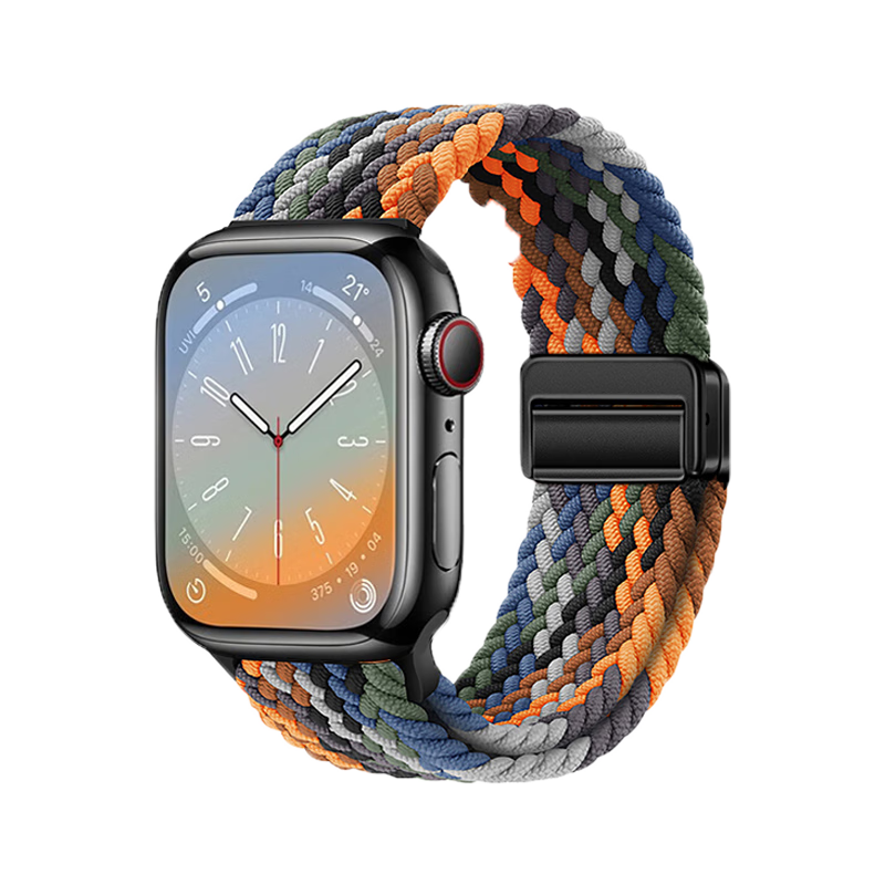 CangHua Compatible with Apple Watch Bands, Suitable for Apple IWatch S12/11/10/9/Se3/Ultra4, Nylon Braided Loop Strap with Magnetic Clasp [Camouflage], 38/40/41/42
