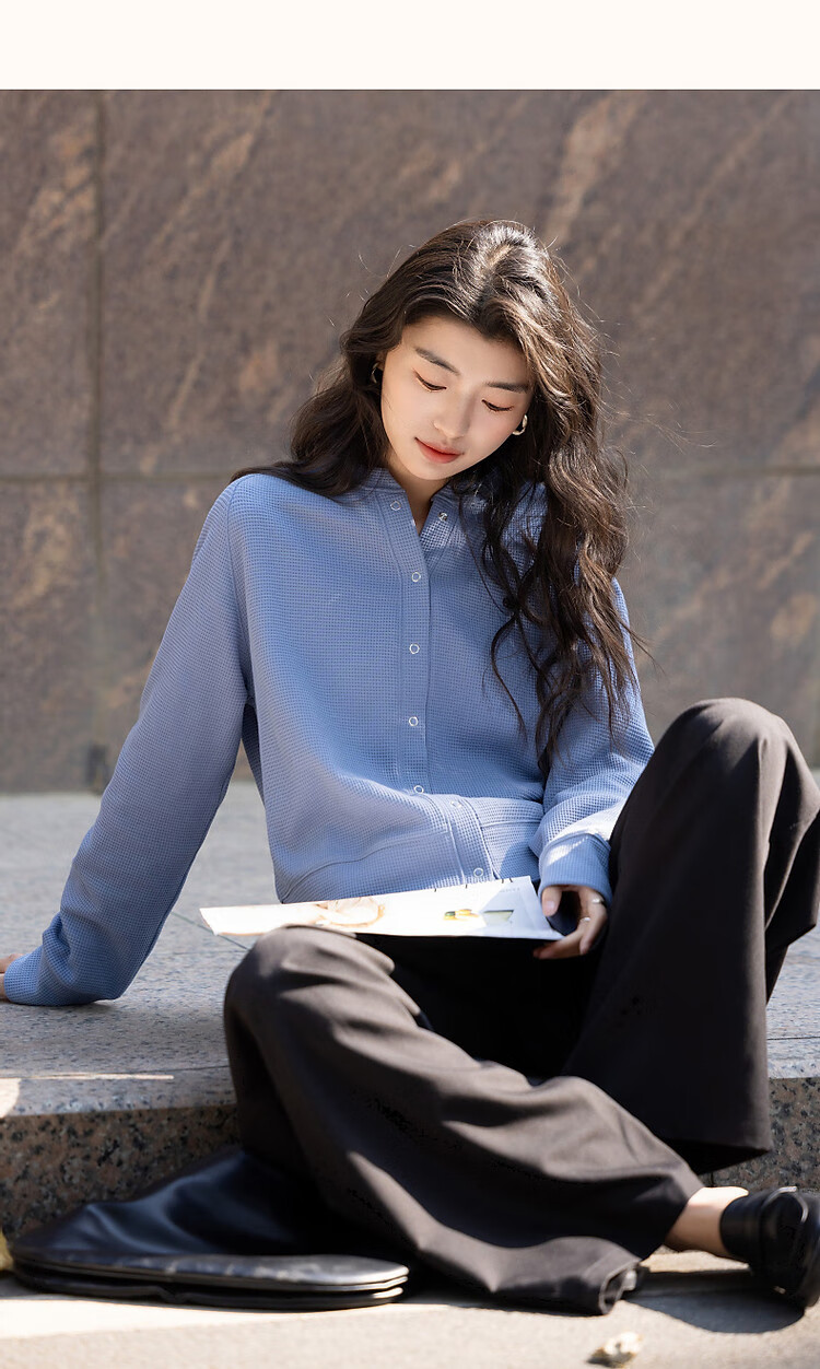 Dme [Natural Series] Spring And Autumn Korean-Style Waffle Texture Four-Button Slim-Fit Women's Jacket 11