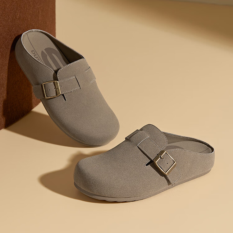 Dusto Birkenstock Women's Outdoor Slippers 2026 New Spring Casual Thick Sole Slip-On Closed-Toe Half Slippers 2