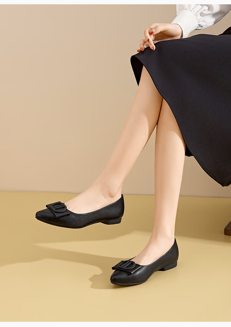 Dusto Pointed Toe Low-Cut Women's Flats, 2026 New Spring Style, Low Heel Flat Shoes, Loafers, Soft Sole, Commuter Women's Shoes 6