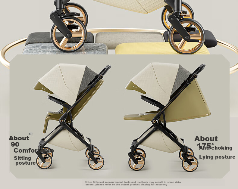Dear Mom, Stroller with Reversible Seats for Sitting And Lying Down, Lightweight, High Landscape Design, Large Cabin, Airplane-Friendly Umbrella Stroller 44