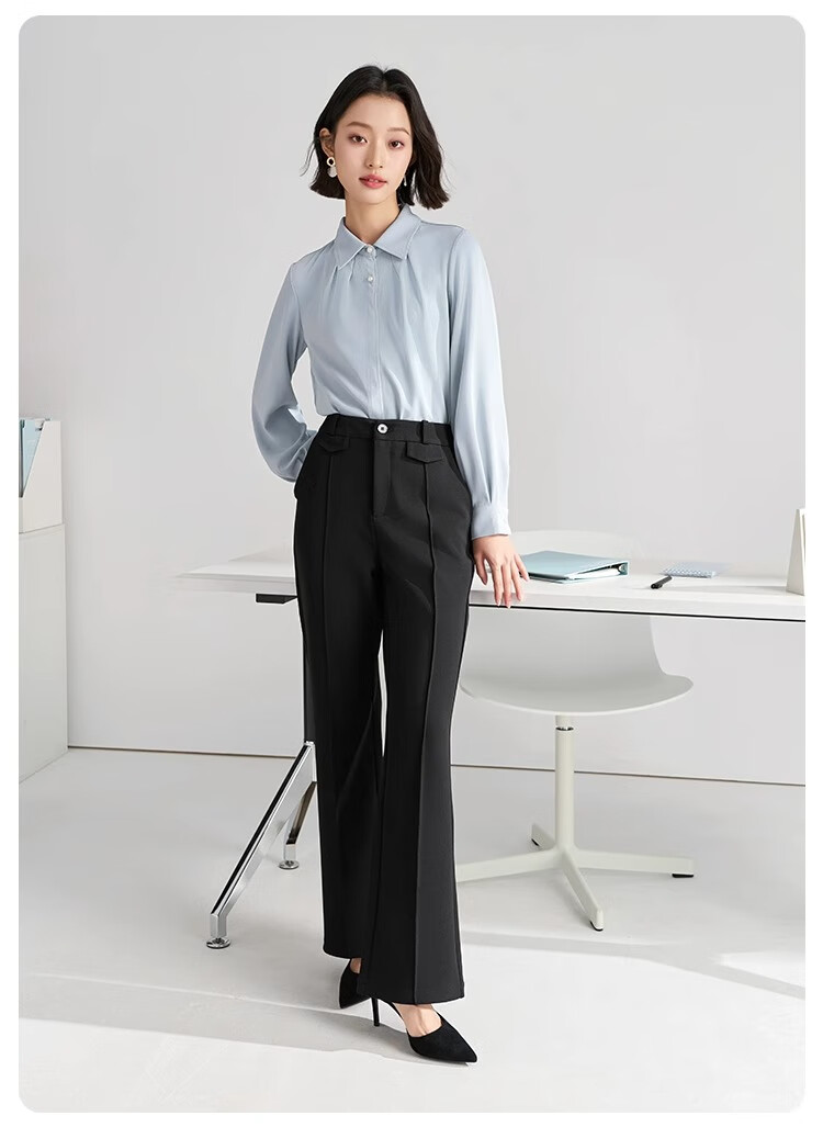 Bodexiaojie Women's Professional Blazer, Elegant Interview Attire, Office Wear Top for Petite Figures, Long-Sleeve Shirt, Size S 26