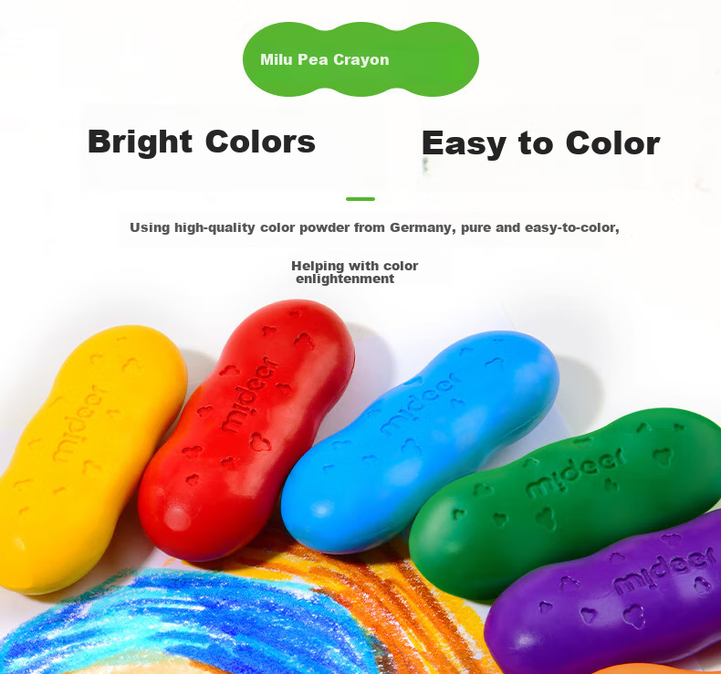 MiDeer Art Oil Pastels for Professional Drawing And Coloring, Clean-Handed Oil-Based Crayons, Pea-Shaped Colored Pencils, 8 Colors, Children's Art Education Tools 5