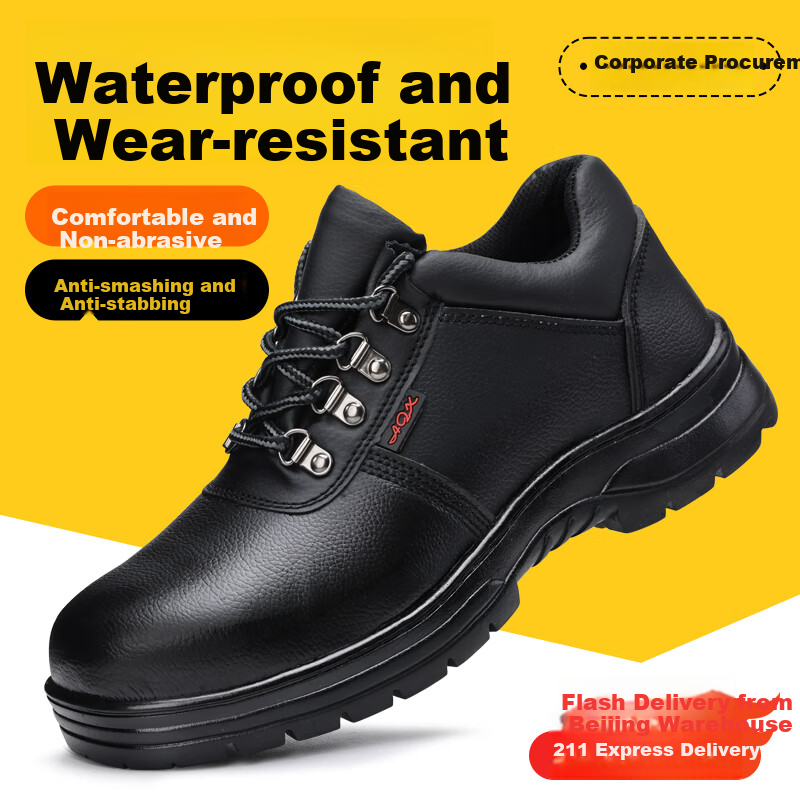 GUYISA Safety Shoes for Men, Steel Toe Cap, Puncture-Resistant, Waterproof, Dustproof, Comfortable, Wear-Resistant, Construction Site Work Boots 876 Size 36