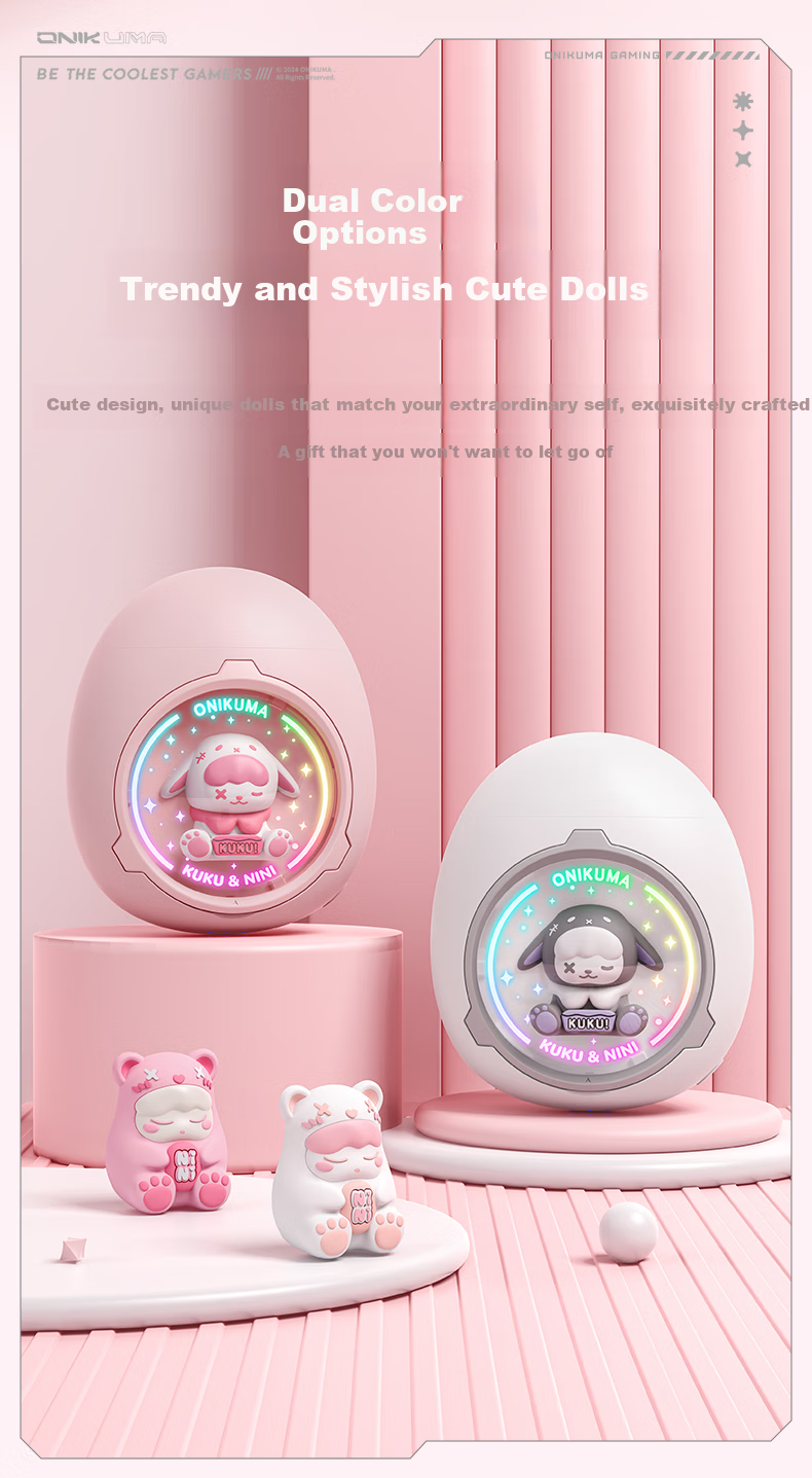 ONIKUMA True Wireless Bluetooth Earphones, Semi In-Ear Style, Cute for Women, Music, Sports And Gaming Headphones, Noise Reduction, Low Latency, Long Battery Life, Suitable for Apple And Huawei, Birthday Gift for Girlfriend 18