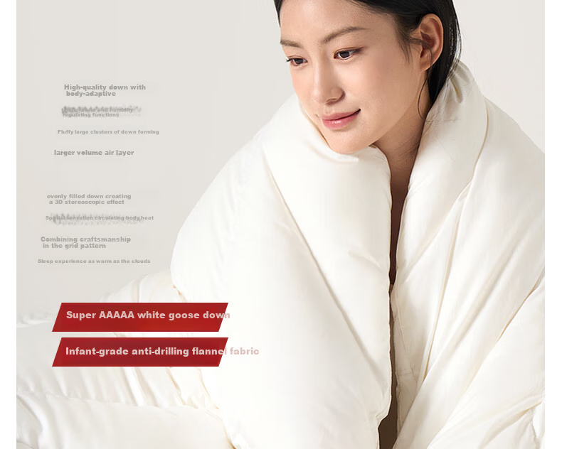 Interlagos Class A 90% White Goose down Comforter, Imported from Japan, Air Conditioning Quilt, 320g, 220*240cm, White 5