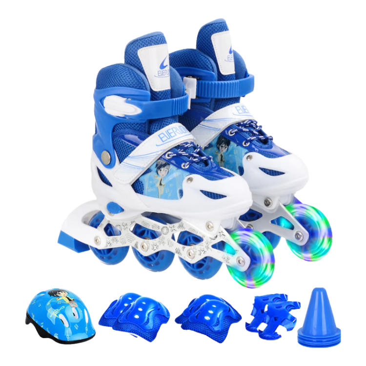 EVERVON Roller Skates for Children, Inline Skates for Boys And Girls, Roller Skates with Protective Gear And Helmet, Size S Fits 31-34 Inches