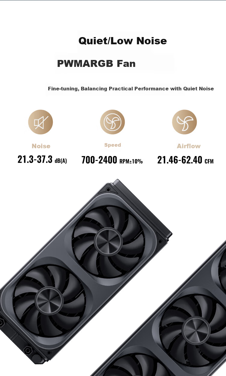 JONSBO TH-240 Black All-In Liquid Cooler (Integrated 4-Fan Chassis with Mirror Finish/Single Cable Connection to Motherboard/Cooling Head with Digital Display/Software/Chassis Mirror Lighting Effects) 1