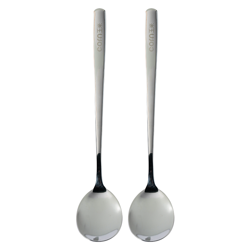 CORN Household 304 Stainless Steel Long-Handled Spoon, Round Head Soup Spoon, Adult Dining Spoon, Nordic Serving Spoo