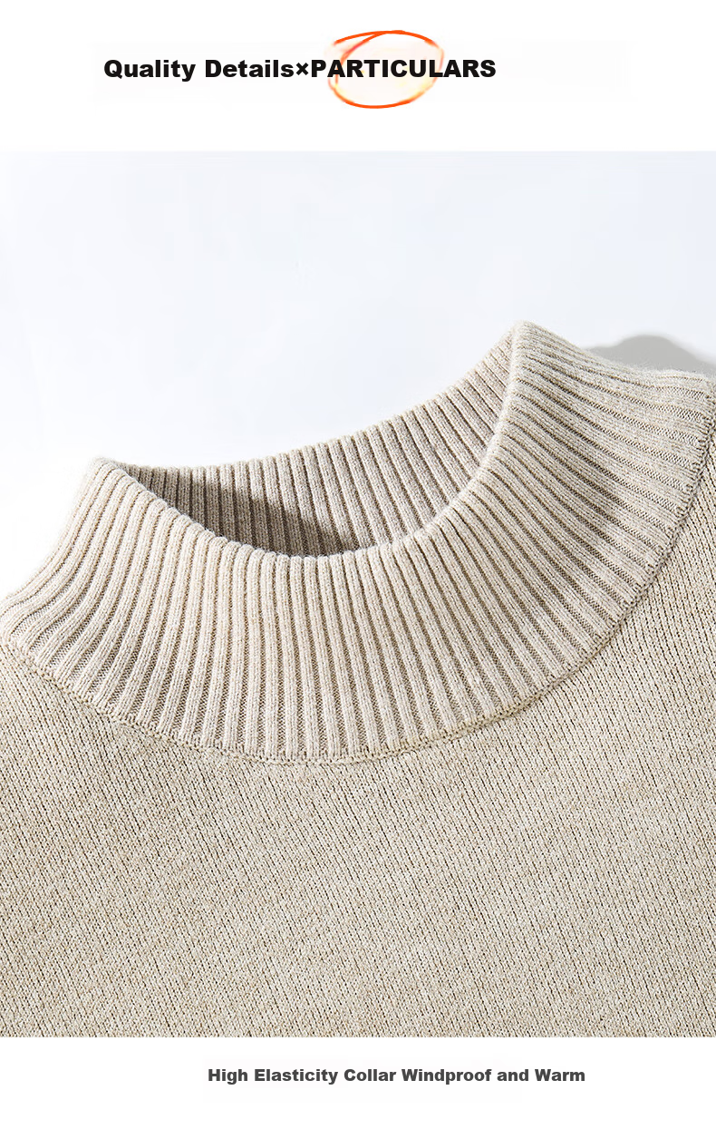 JEANSWEST LIFE New Chinese-Style Knitted Sweater for Men, Autumn And Winter Warm Semi-Turtleneck Sweater, National Trend Casual Style Men's Sweater, Handsome 15