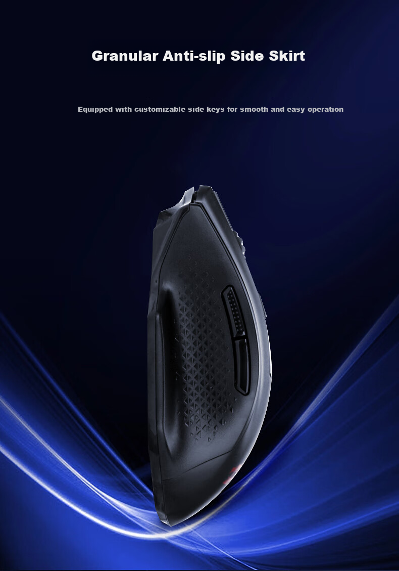 REDRAGON G62 Medium to Large Hand Size Bluetooth 2.4G Wired Tri-Mode Gaming Mouse Ergonomic Lightweight Gaming Mouse Basic Model - Black 6