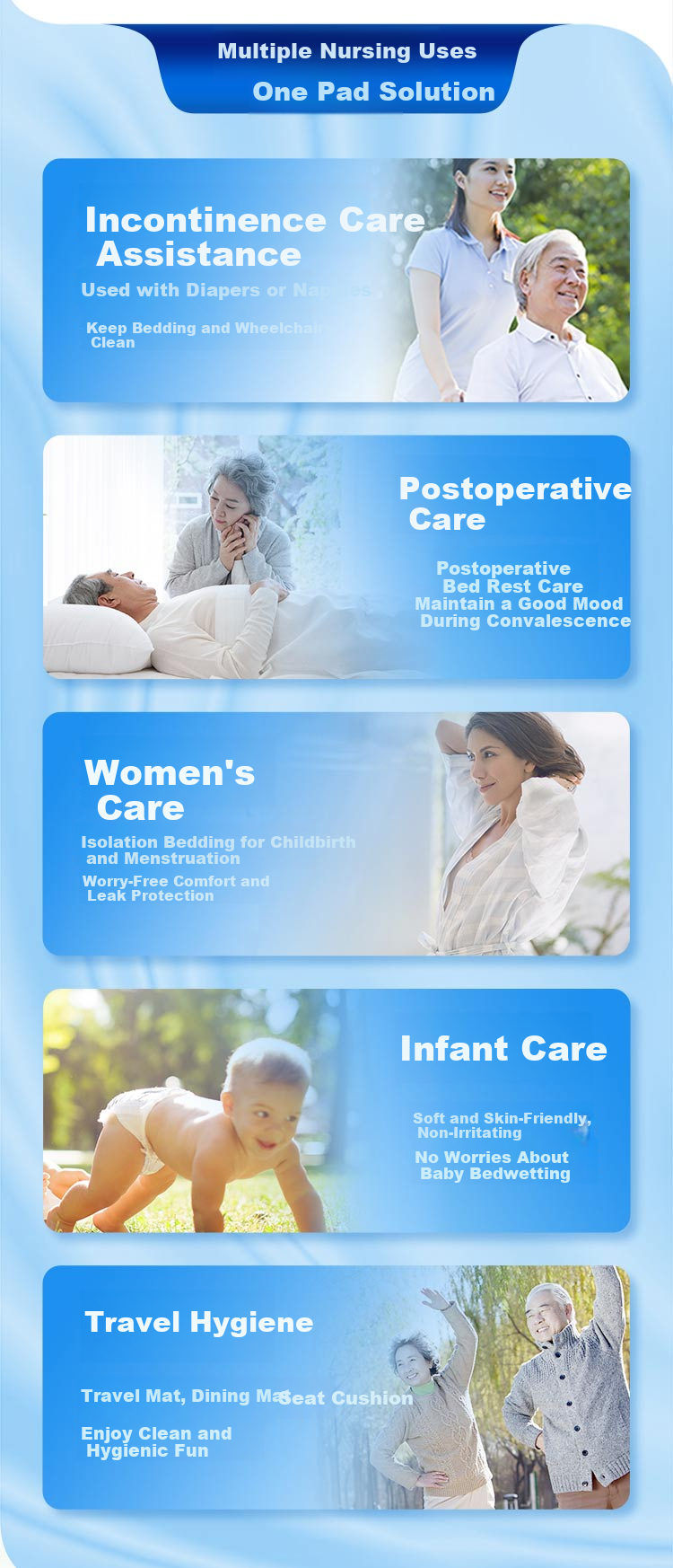 Dr.P Adult Care Pads, Thin Quick-Absorbing 60*90cm 10 Pieces, Incontinence Pads for Elderly, Postpartum Women And Infants 6