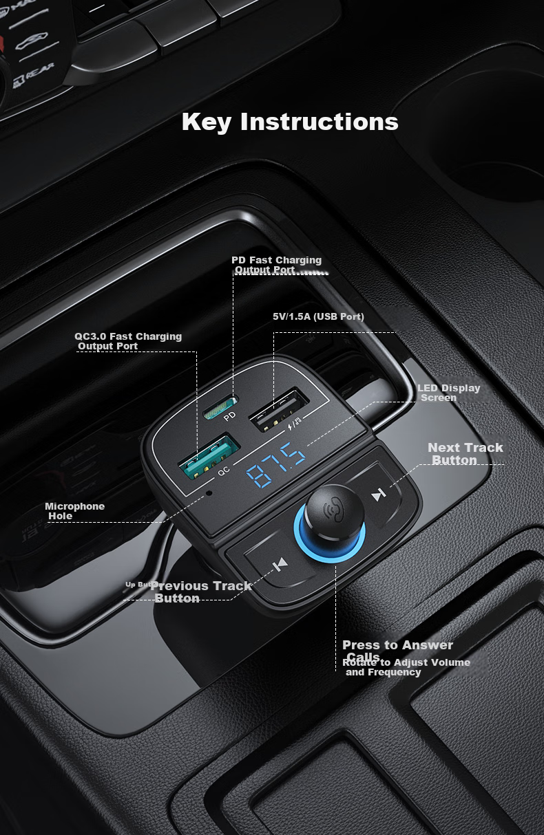 UGREEN Car Charger, Cigarette Lighter Adapter with Two Or Three Ports, Converter Plug Extension for Dash Cam, Compatible with 12V/24V Cars And Trucks, Expansion Charging Port 15