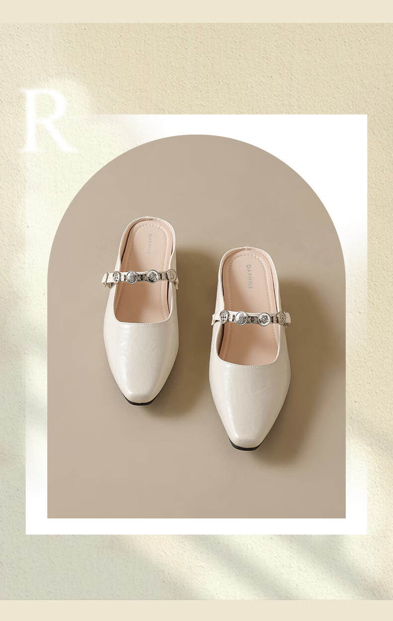 Daphne Thick-Soled Mary Jane Shoes for Women, 2026 New Style with Hidden Heel, Suitable for Skirts, Pointed Toe Flats, Closed-Toe Mules And Slippers 4