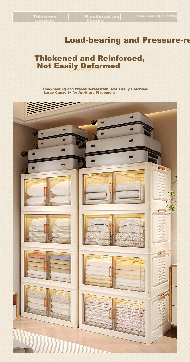 Jiekou Foldable Storage Cabinet Organizer Bookshelf Snack Cabinet, 1 Layer without Wheels 7