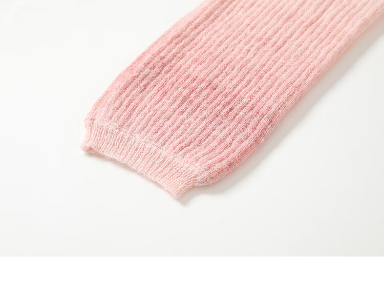 Demana Peach Blush Gradient Design Long Sleeve Knit Sweater Women Winter Crew Neck Pullover 14