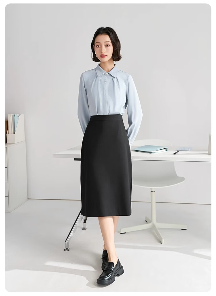Bodexiaojie Women's Professional Blazer, Elegant Interview Attire, Office Wear Top for Petite Figures, Long-Sleeve Shirt, Size S 22