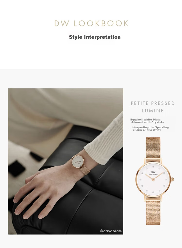 Daniel Wellington DW Women's Watch Light Luxury Golden Minimalist Quartz European and American Style Wristwatch Birthday Gift for Girlfriend DW447 6