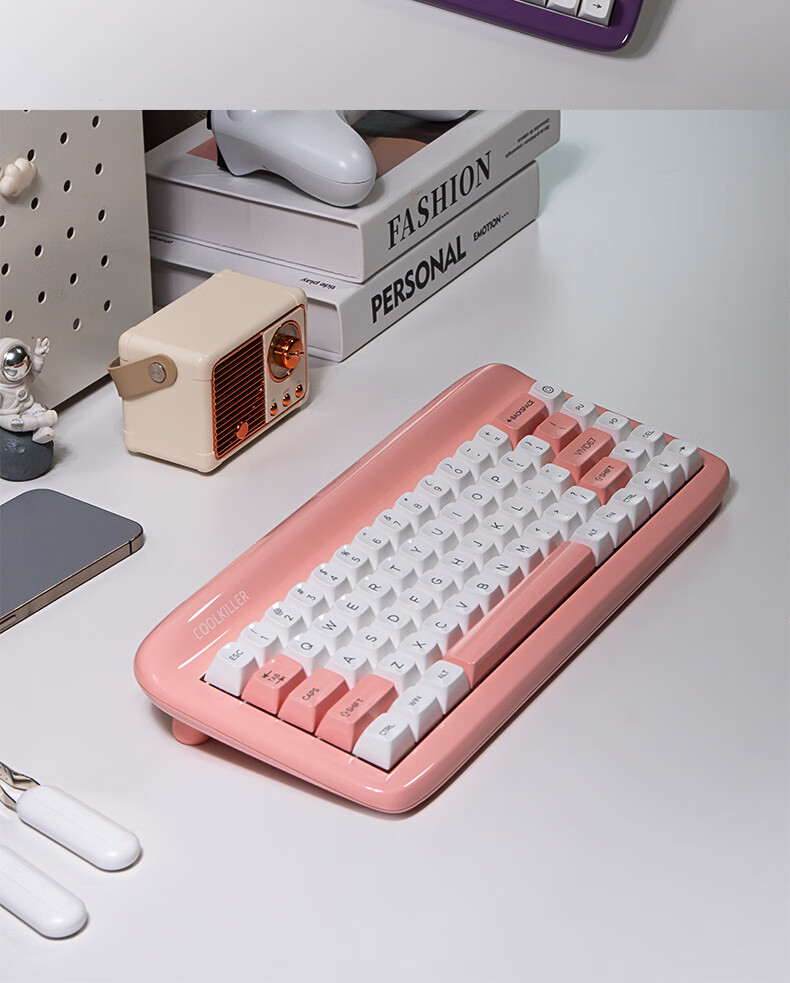 CoolKiller VIVID67 Custom Mechanical Keyboard, Aluminum Block, Wireless Bluetooth Tri-Mode Gaming Keyboard, Gift for Girlfriend, Candy Pink 29