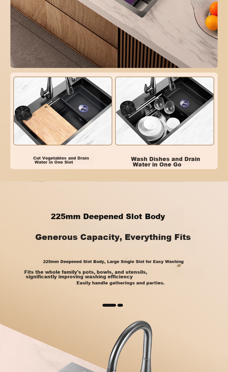 Meishijie Sink, Large Single Basin Kitchen Sink, Integrated Basin, Nano 304 Stainless Steel Vegetable Washing Sink, Dishwashing Sink 7