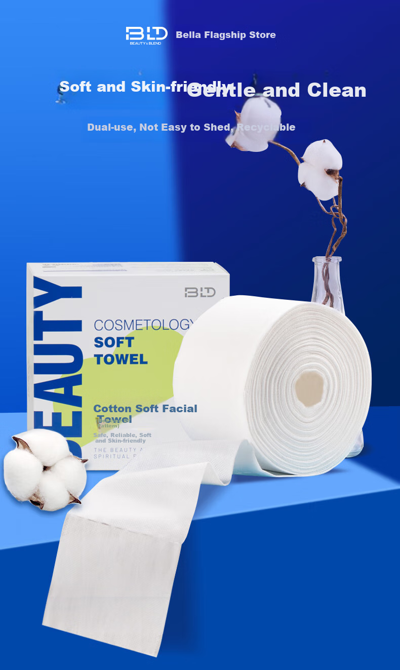 Beautyblend Disposable Facial Cleansing Wipes, Soft Cotton Wipes, Extra Large And Thick, Roll-Up Design, Beauty Salon Face Towels 2