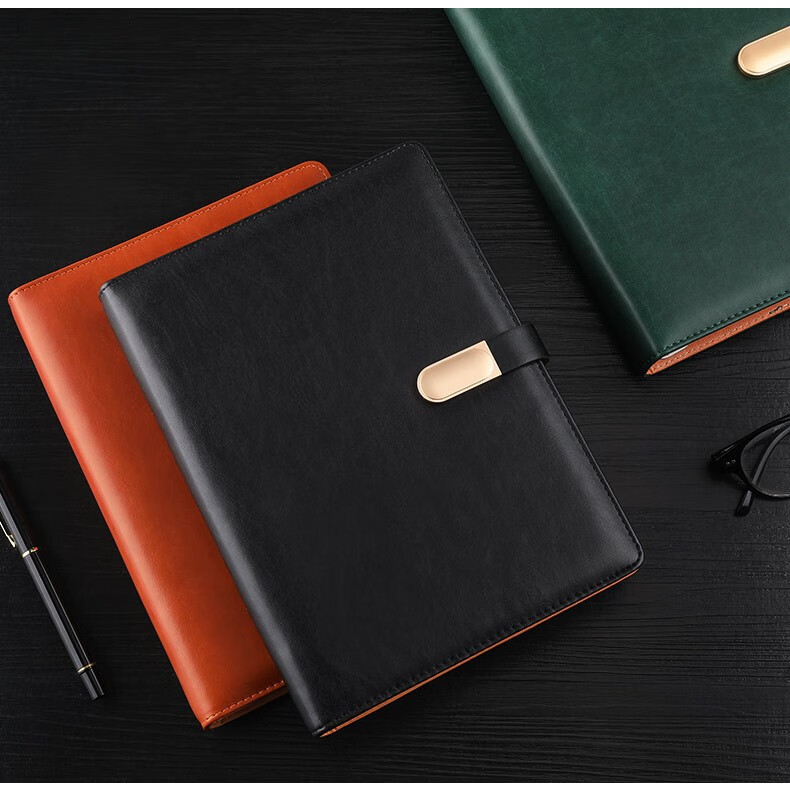 Zhongjian Stationery B5 Loose-Leaf Notebook Brown Leather Cover Office Business Journal Work Notes Diary Meeting Record Customizable Logo 5