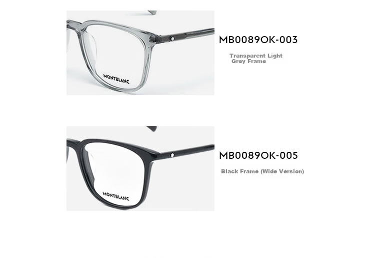 MONTBLANC Optical Glasses for Men And Women, Elegant Face-Slimming Effect, Black Square Frame, Professional Prescription Glasses, Gift MB0089OK-001 3