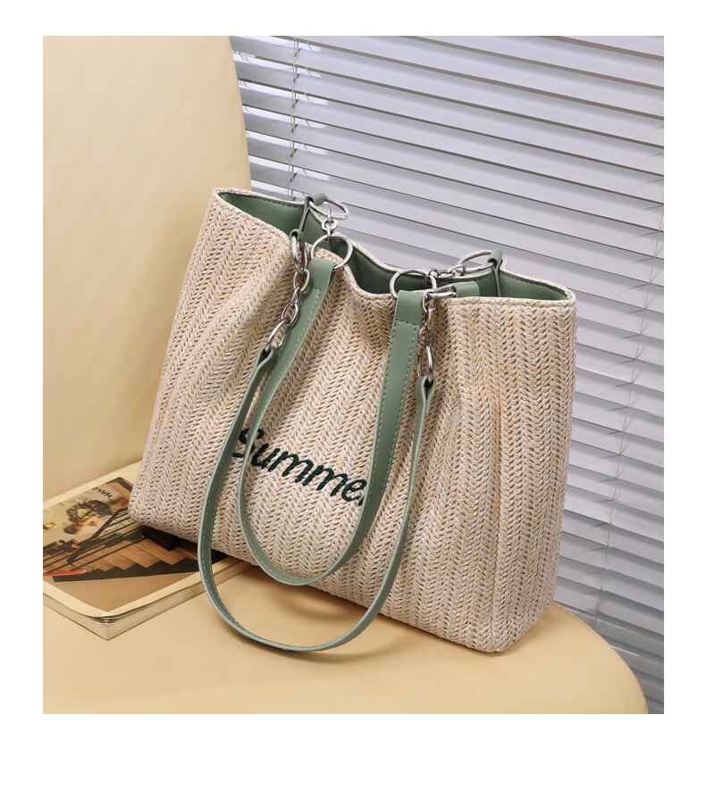Aiqinghai Handbag, Women's Shoulder Bag, Tote Bag with Grass Weave, Practical Birthday And Mother's Day Gift for Mom 1