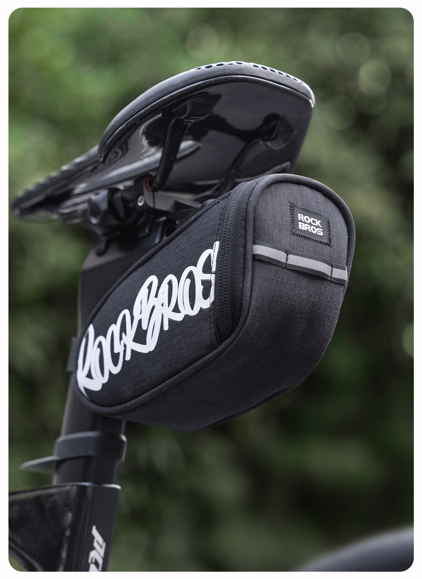 ROCKBROS Bicycle Tail Bag, Portable for Road And Mountain Bikes, Folding Bike Saddle Bag, Cycling Seat Cover Accessory, Black 14