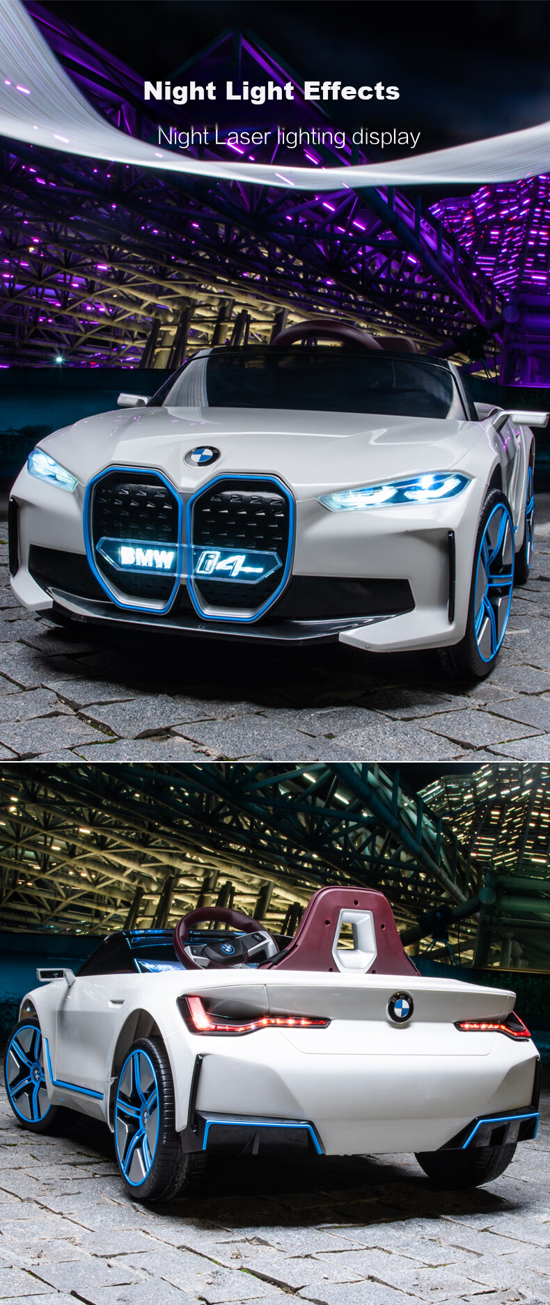 BeRica BMW Authorized Children's Electric Car, Rocking Four-Wheel Drive, 115cm, 30kg Load Capacity, Four-Wheel Toy Car 6