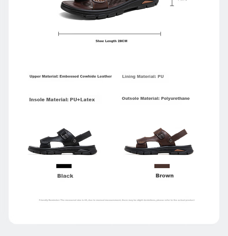 CAMEL Men's Sandals, Cowhide Leather, Two-Way Business Sandals And Slippers, G14M211623, Brown, Size 43 12