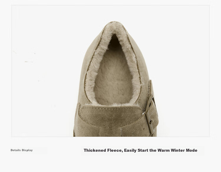Westlink All-Wool Birkenstock-Style Women's Fleece-Lined Shoes, New Winter 2024 Soft-Soled Cotton Shoes, Warm Slip-On Fluffy Shoes, Brown, Size 37 30