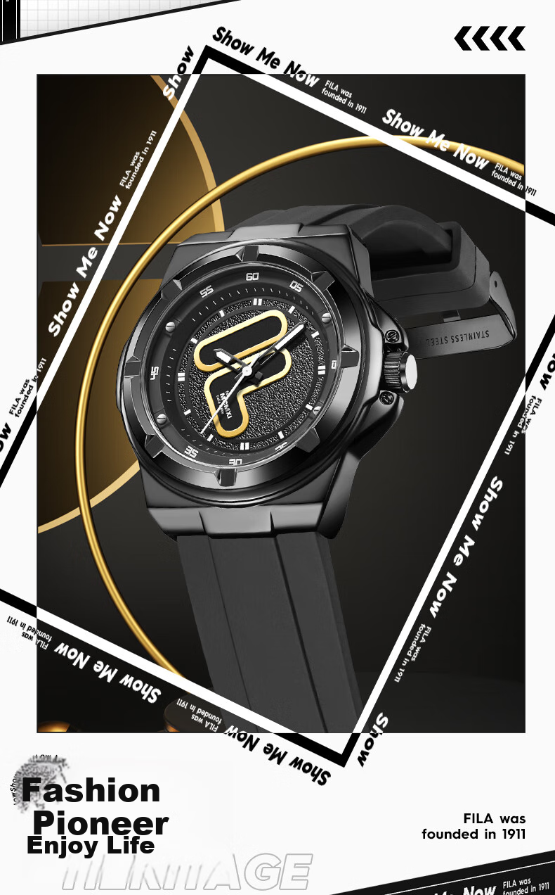 FILA Birthday Gift Watch for Women, Middle And High School Students' Exam Watch, Men's Sports Student Watch 6574-001F 4