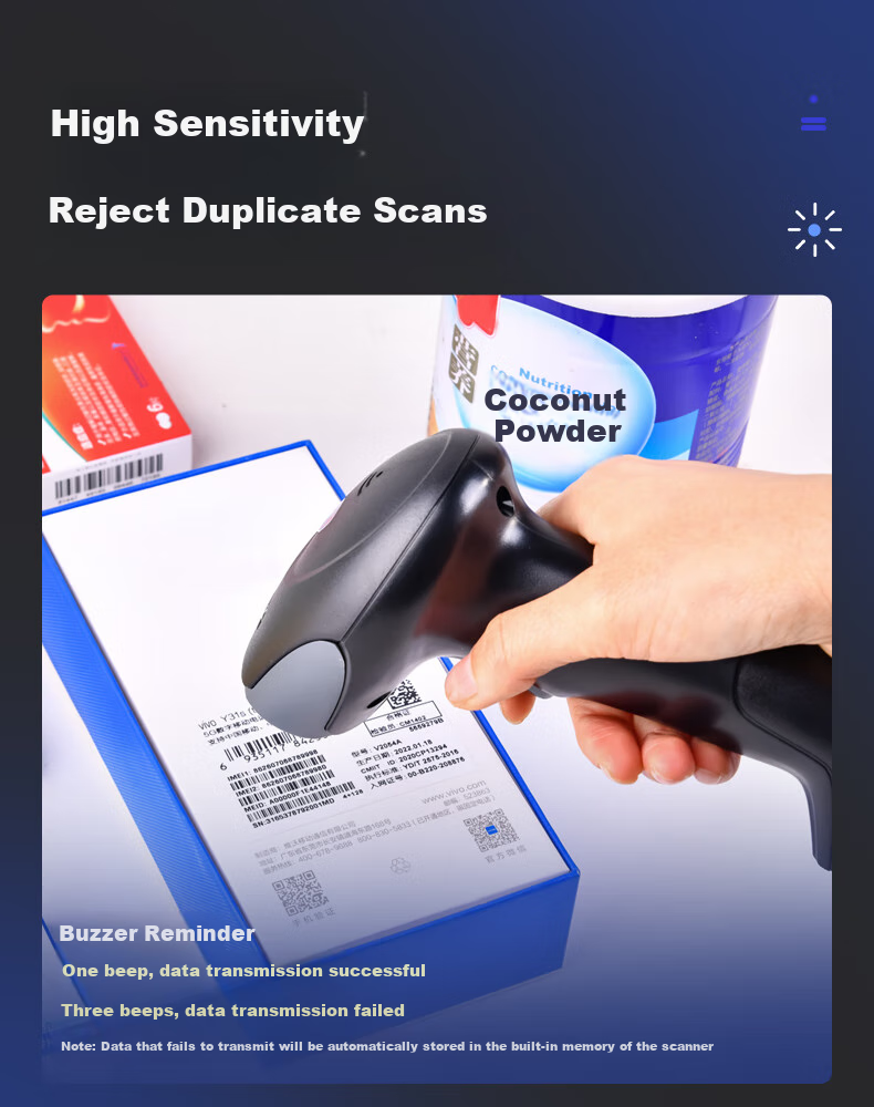 Weirong S82W Wireless 1D Barcode Scanner Gun, Barcode Laser Gun, Logistics Express Single-Handed Gun Device, 1D Wireless Warehouse Scanner 12