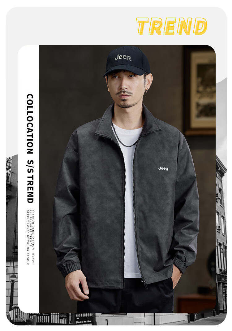 JEEP Waterproof Men's Jacket, 2026 Spring And Autumn New Trendy Versatile Outerwear, Lapel Collar Motorcycle Jacket for Me 2