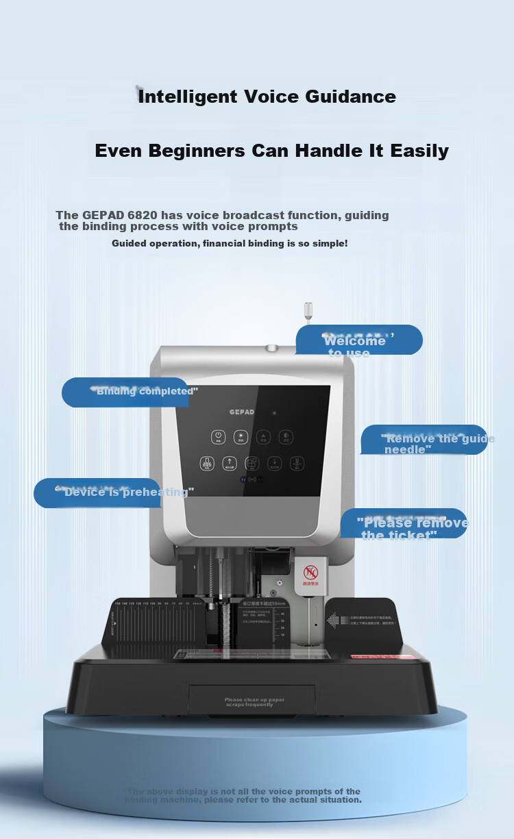 GEPAD 600-Page Automatic Accounting Voucher Binder, 60mm Financial Binding Machine, Electric Hole Puncher And Binder, Office File Riveting Machine, Hot Melt Binder, Document Hole Puncher 6820 7